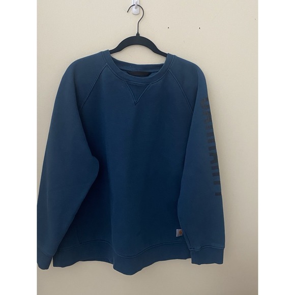 Carhartt Women's Chase Crewneck Relaxed Fit  Logo Sleeve Sweatshirt Sz 3X - Picture 2 of 8